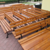 Meble Ogrodowe KRÓLEWSKIE nogi żeliwne 200 cm (stół + dwie ławki + dwa fotele)