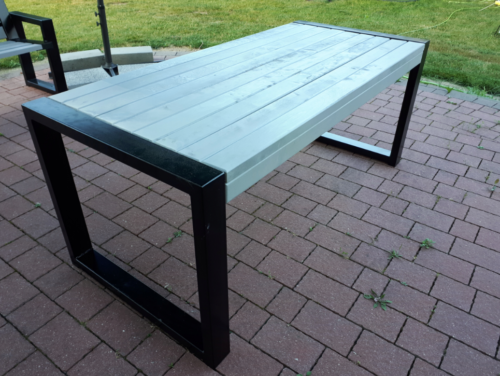 Zrzut ekranu z 2025-02-24 10-07-24 Meble ogrodowe 192 cm LOFT 03 nogi profil stalowy 60×40x2mm (stół + dwie ławki) (deski do własnego malowania)