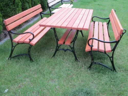 Ławka ogrodowa KRÓLEWSKA z podłokietnikiem nogi żeliwne 200 cm (deski do własnego malowania)