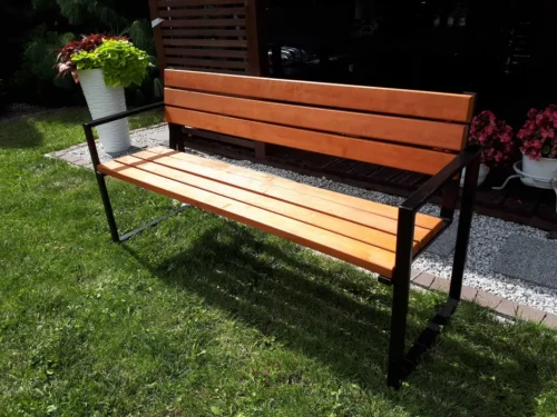 Ławka ogrodowa 150 cm LOFT 01 nogi profil stalowy 40×20x2mm (deski do własnego malowania)