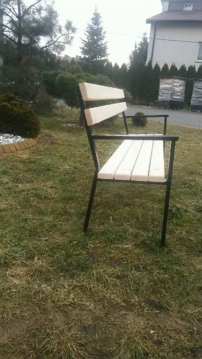 Ławka ogrodowa KLASYK 01 nogi profil stalowy 40x20 150 cm (deski do własnego malowania)