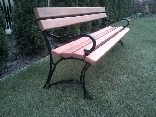Ławka ogrodowa KRÓLEWSKA z podłokietnikiem nogi żeliwne 200 cm (deski do własnego malowania)