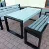 Meble ogrodowe 192 cm LOFT 03 nogi profil stalowy 60×40x2mm (stół + dwie ławki) (deski do własnego malowania)