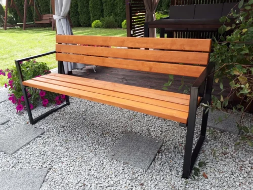 Ławka ogrodowa 150 cm LOFT 01 nogi profil stalowy 40×20x2mm (deski do własnego malowania)