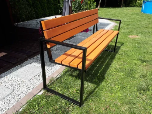 Ławka ogrodowa 150 cm LOFT 01 nogi profil stalowy 40×20x2mm (deski do własnego malowania)