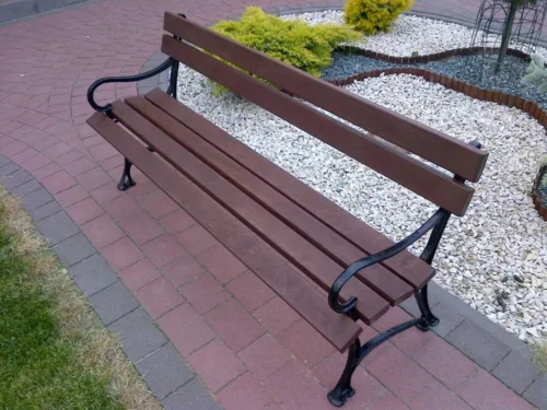 Ławka ogrodowa KRÓLEWSKA z podłokietnikiem nogi żeliwne 200 cm (deski do własnego malowania)