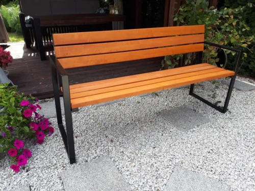 Ławka ogrodowa 150 cm LOFT 01 nogi profil stalowy 40×20x2mm (deski do własnego malowania)