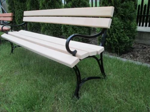 Ławka ogrodowa KRÓLEWSKA z podłokietnikiem nogi żeliwne 200 cm (deski do własnego malowania)