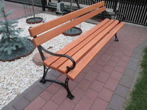 Ławka ogrodowa KRÓLEWSKA z podłokietnikiem nogi żeliwne 200 cm (deski do własnego malowania)