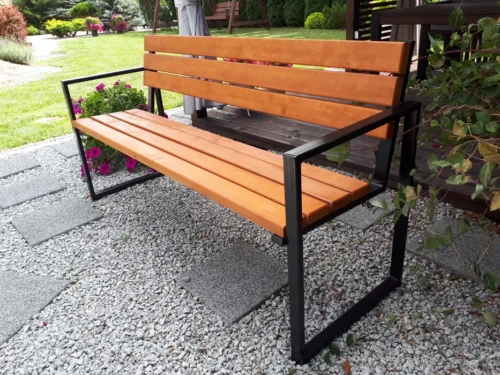 Ławka ogrodowa 150 cm LOFT 01 nogi profil stalowy 40×20x2mm (deski do własnego malowania)
