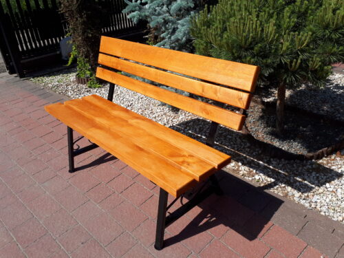 Ławka ogrodowa KLASYK 02 nogi profil stalowy 40x20 150 cm (deski do własnego malowania)