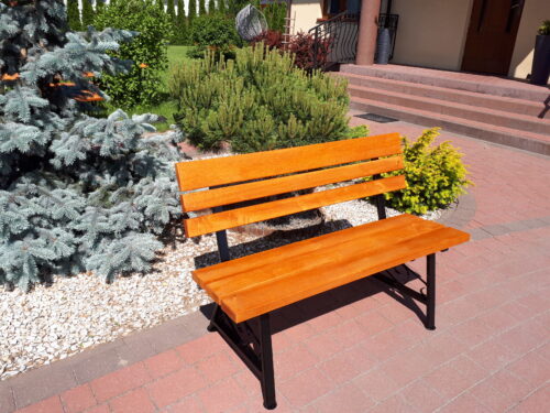 Ławka ogrodowa KLASYK 02 nogi profil stalowy 40x20 150 cm (deski do własnego malowania)