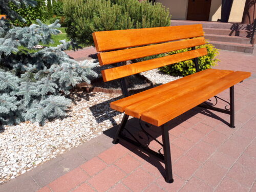 Ławka ogrodowa KLASYK 02 nogi profil stalowy 40x20 150 cm (deski do własnego malowania)
