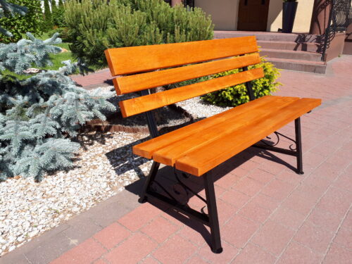 Ławka ogrodowa KLASYK 02 nogi profil stalowy 40x20 150 cm (deski do własnego malowania)