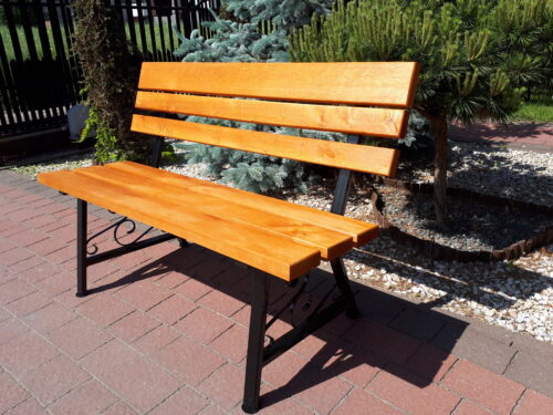 Ławka ogrodowa KLASYK 02 nogi profil stalowy 40x20 150 cm (deski do własnego malowania)