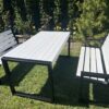 7 Meble ogrodowe 192 cm LOFT 03 nogi profil stalowy 60×40x2mm (stół + dwie ławki) (deski do własnego malowania)