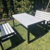 9 Meble ogrodowe 192 cm LOFT 03 nogi profil stalowy 60×40x2mm (stół + dwie ławki) (deski do własnego malowania)