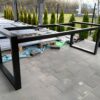 IMG20250407171427 Meble ogrodowe 262 cm LOFT 03 nogi profil stalowy 60×40x2mm wzmocniony (stół + dwie ławki) (deski do własnego malowania)