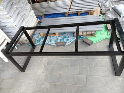 IMG20250407171439 Meble ogrodowe 262 cm LOFT 03 nogi profil stalowy 60×40x2mm wzmocniony (stół + dwie ławki) (deski do własnego malowania)