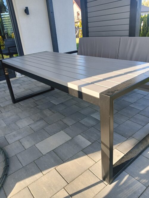 IMG20250630184415 Meble ogrodowe 262 cm LOFT 03 nogi profil stalowy 60×40x2mm wzmocniony (stół + dwie ławki) (deski do własnego malowania)