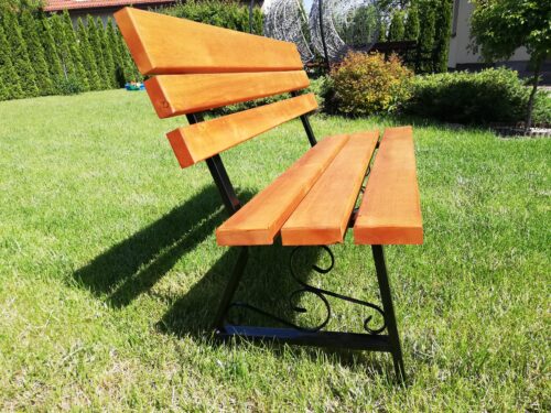 Ławka ogrodowa KLASYK 02 nogi profil stalowy 40x20 150 cm (deski do własnego malowania)