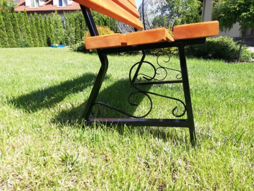 Ławka ogrodowa KLASYK 02 nogi profil stalowy 40x20 150 cm (deski do własnego malowania)