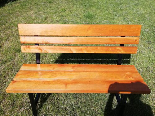 Ławka ogrodowa KLASYK 02 nogi profil stalowy 40x20 150 cm (deski do własnego malowania)