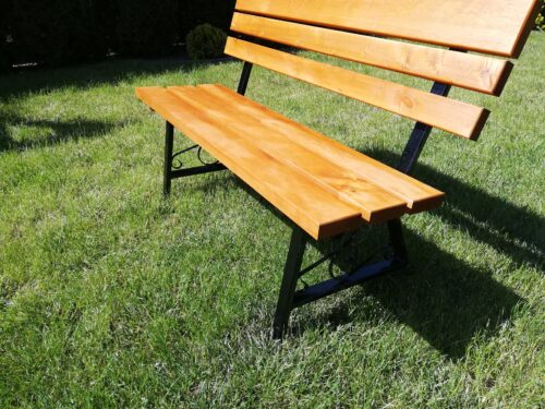 Ławka ogrodowa KLASYK 02 nogi profil stalowy 40x20 150 cm (deski do własnego malowania)
