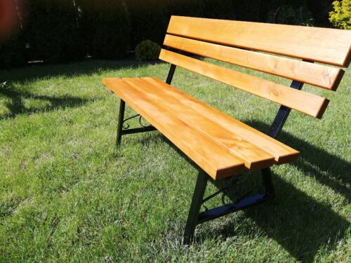 Ławka ogrodowa KLASYK 02 nogi profil stalowy 40x20 150 cm (deski do własnego malowania)